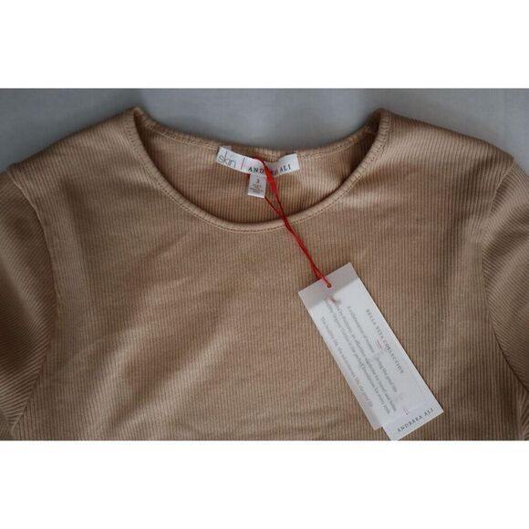 Skin x Andreea Ali PR18 Women Sz 3 (Large) Sand Long Sleeve Ribbed Crop Top - Picture 8 of 9